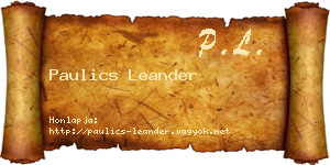Paulics Leander névjegykártya